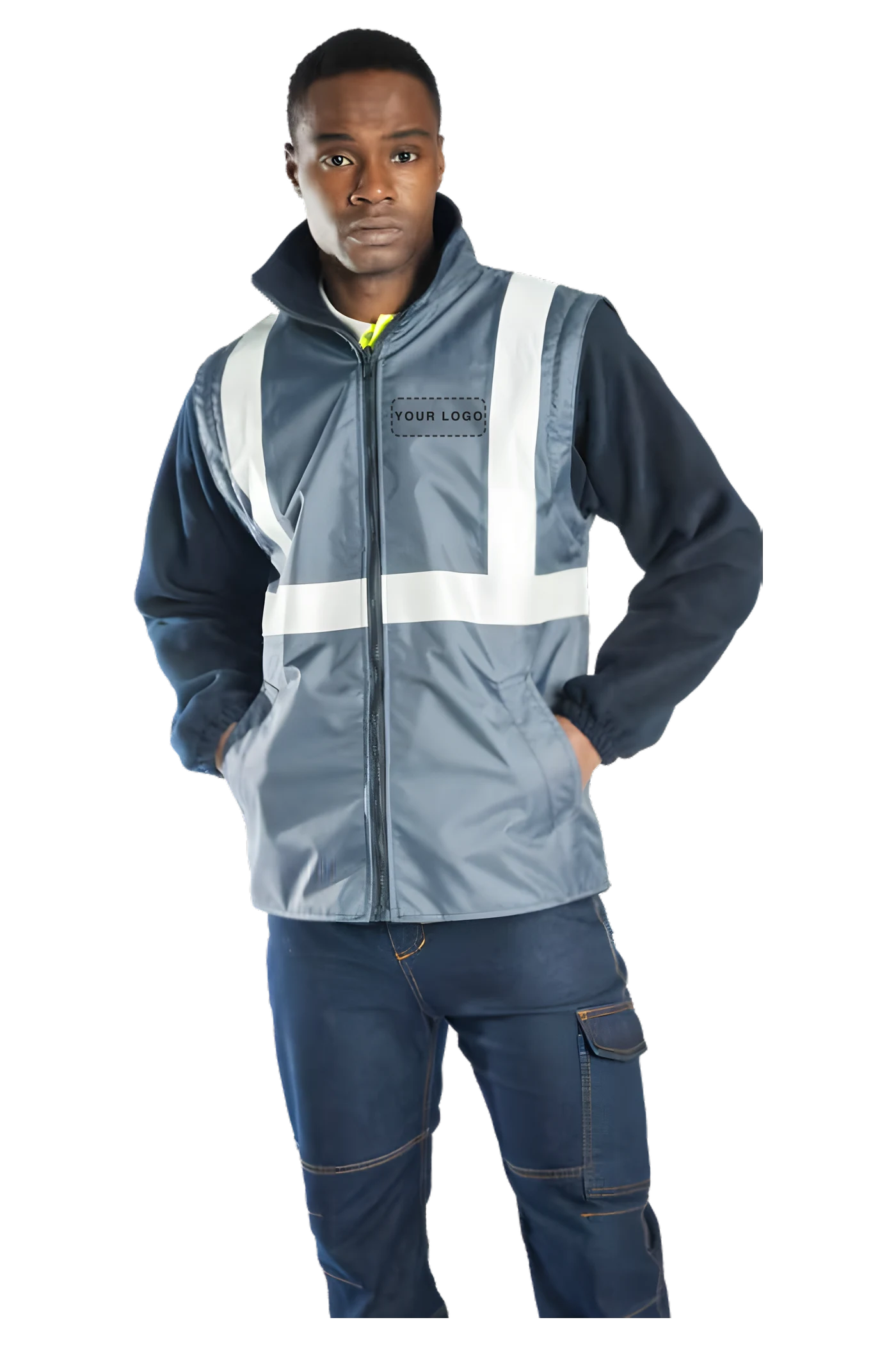 Alaska Hi-Vis 2-in-1-Weste (SW4121-R) – Frontansicht