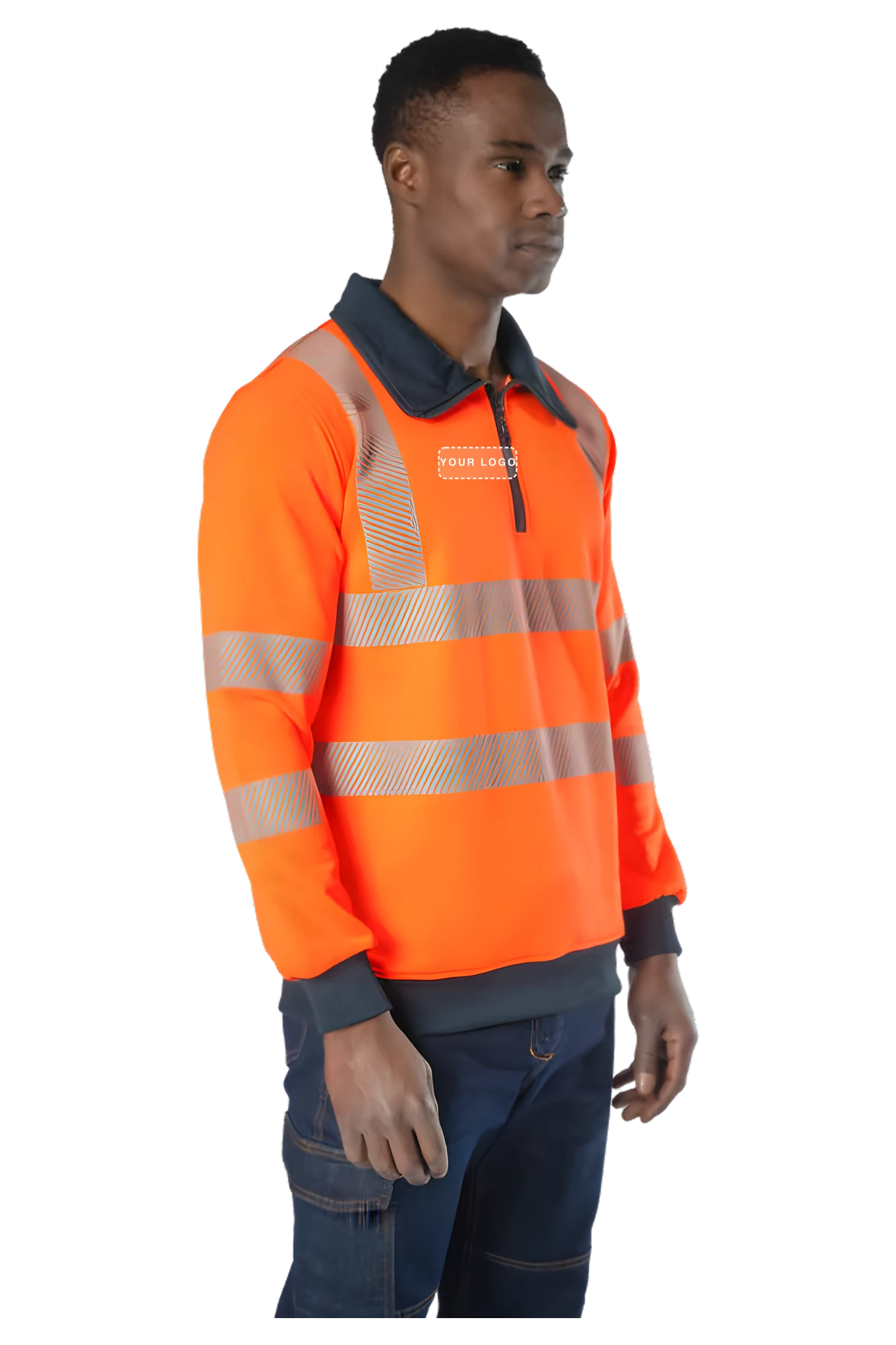 Alaska Hi-Vis Half-Zip-Sweatshirt (SW8140) – Frontansicht