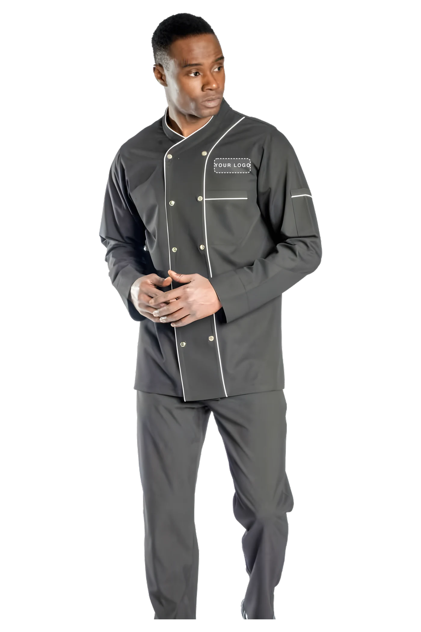 Premium Lycra-Kochjacke (SW6115) – Frontansicht