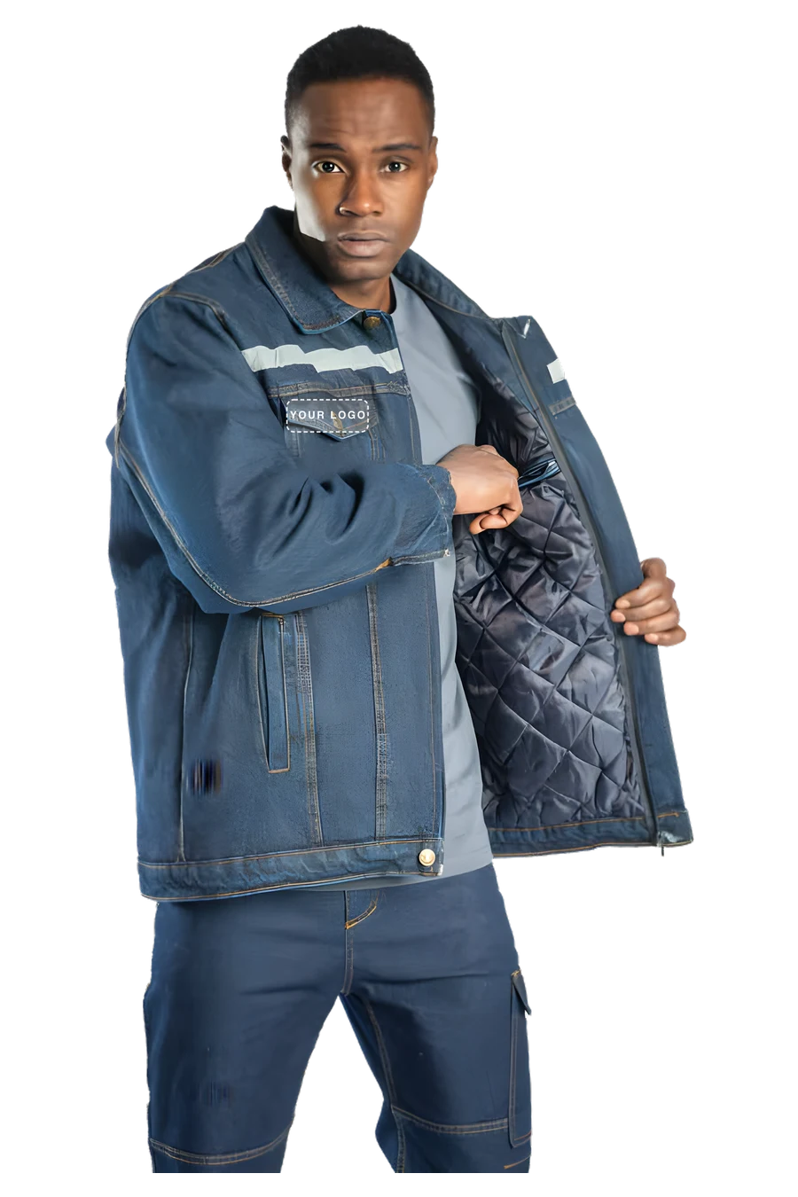 Ranger wattierte Jeansjacke
