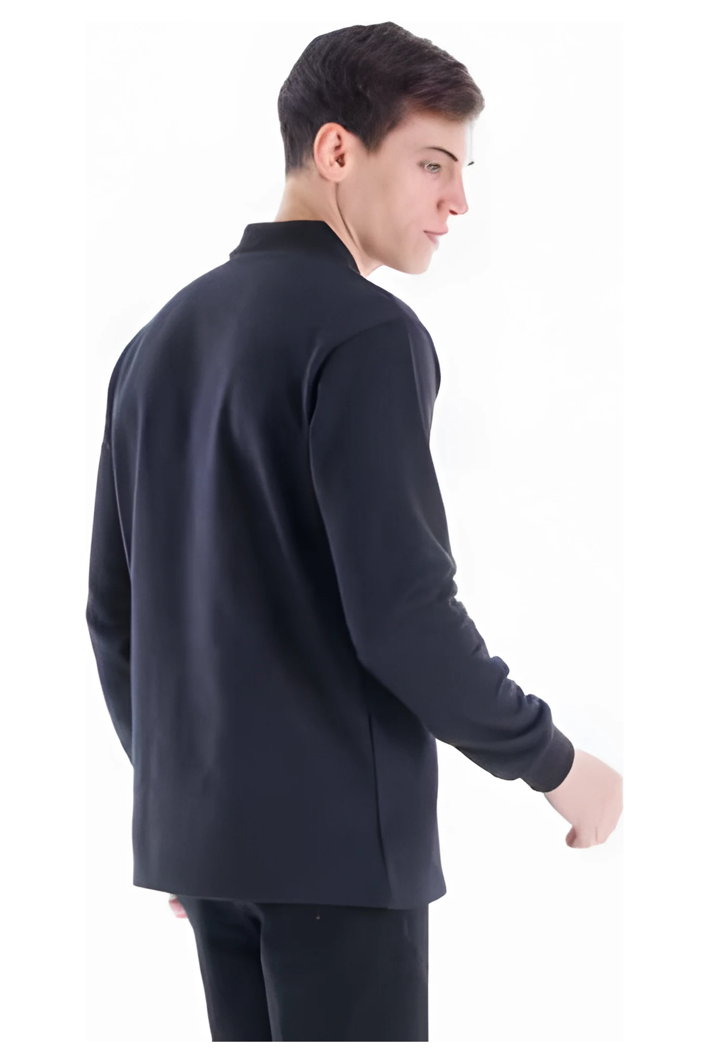 Regular Langarm-Piqué-Poloshirt (SW8107) – Rückansicht